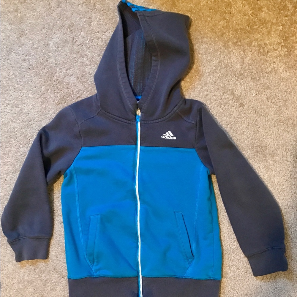 ♦️10% ⬇️ Adidas Sweatshirt w/ Hood & Finger Holes